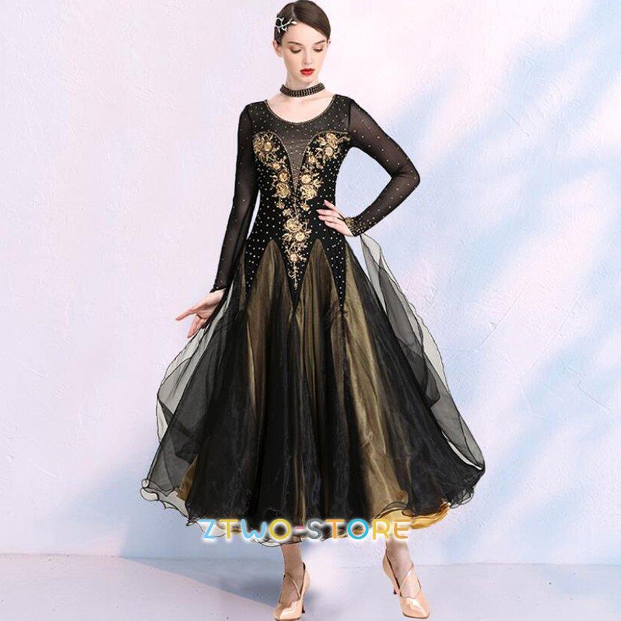 新しい子供用ダンスウェア 社交ダンス衣装 ワンピース モダンダンス　ワルツ専用ドレス レッスン着 ルンバ サンバ 練習競技着デモ用 スタンダード発表会用演出服 2枚購入で2355円OFF