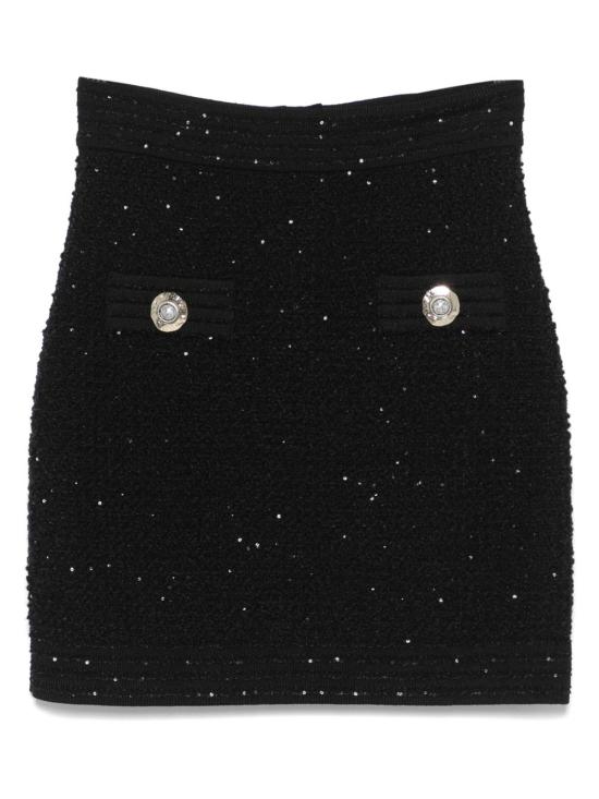 BALMAIN Women Mid Skirts FF1LB015 KI740PA Black