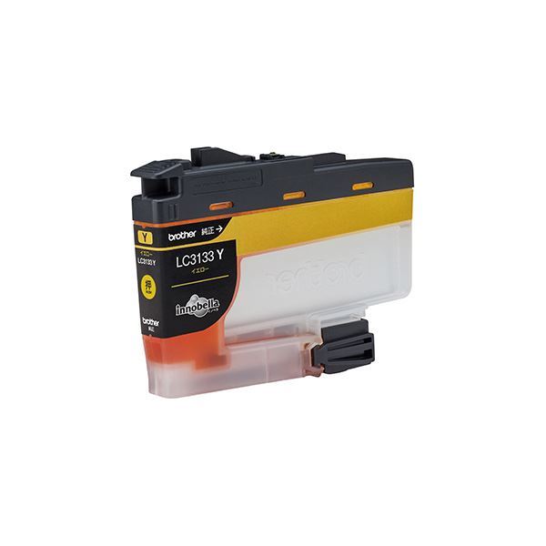 (まとめ) (純正品) ブラザー LC3133Y インク 大容量 イエロー (×3セット)