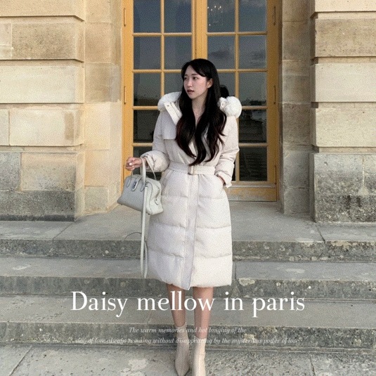 [初期画とてもきれいです] fw フォックス ファー ベルト ロングダウン ウェロン ダウン パーカー ファー コート 冬