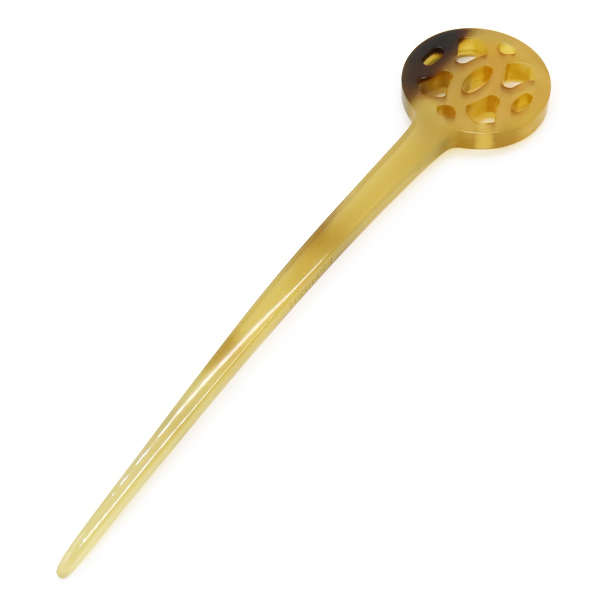 ロカイユ かんざし 簪 髪飾り ヘアアクセサリー バッファローホーン ベージュ ブラウン