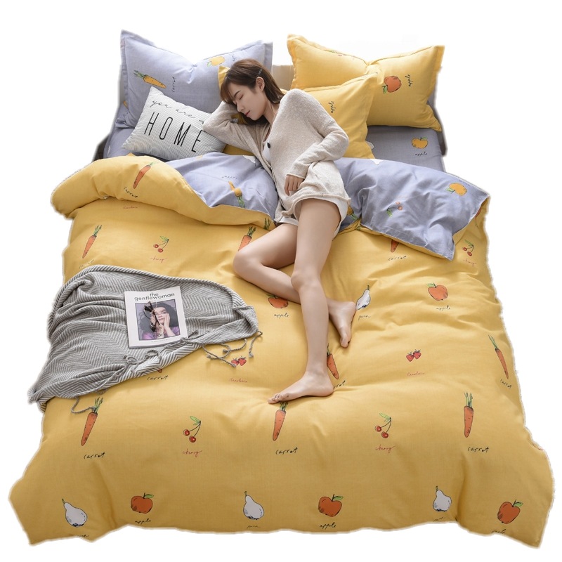 豪華4点セット寝具プリント布団ベッド笠枕カバーカラーAサイズCセット4点セット布団カバー200*230 cmシーツ230*230 cm枕カバー48*74 cm x 2