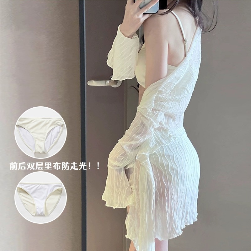 【1つ買うと10つ無料】女性のための水着2025スリミングと腹を覆う4ピースセットセクシーなスプリットホットスプリング