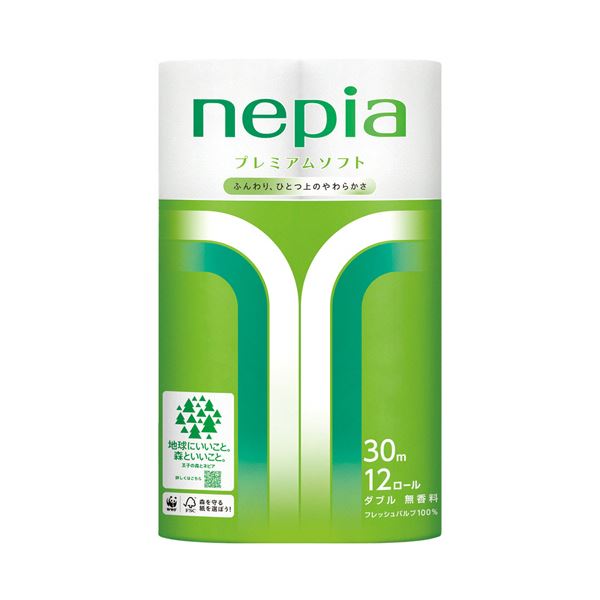 王子ネピア ネピアプレミアムソフト トイレットロール ダブル 30m 無香料 1セット（72ロール：12ロールx6パック）