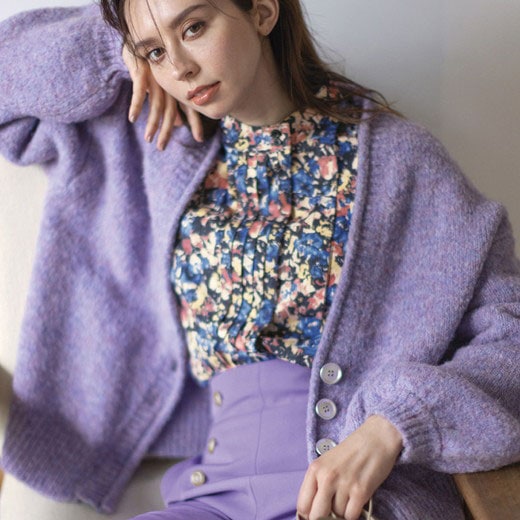 [最安値挑戦]！ミックス素材ニットカーディガン レディース 冬 トップス カーディガン ボレロ M-3L