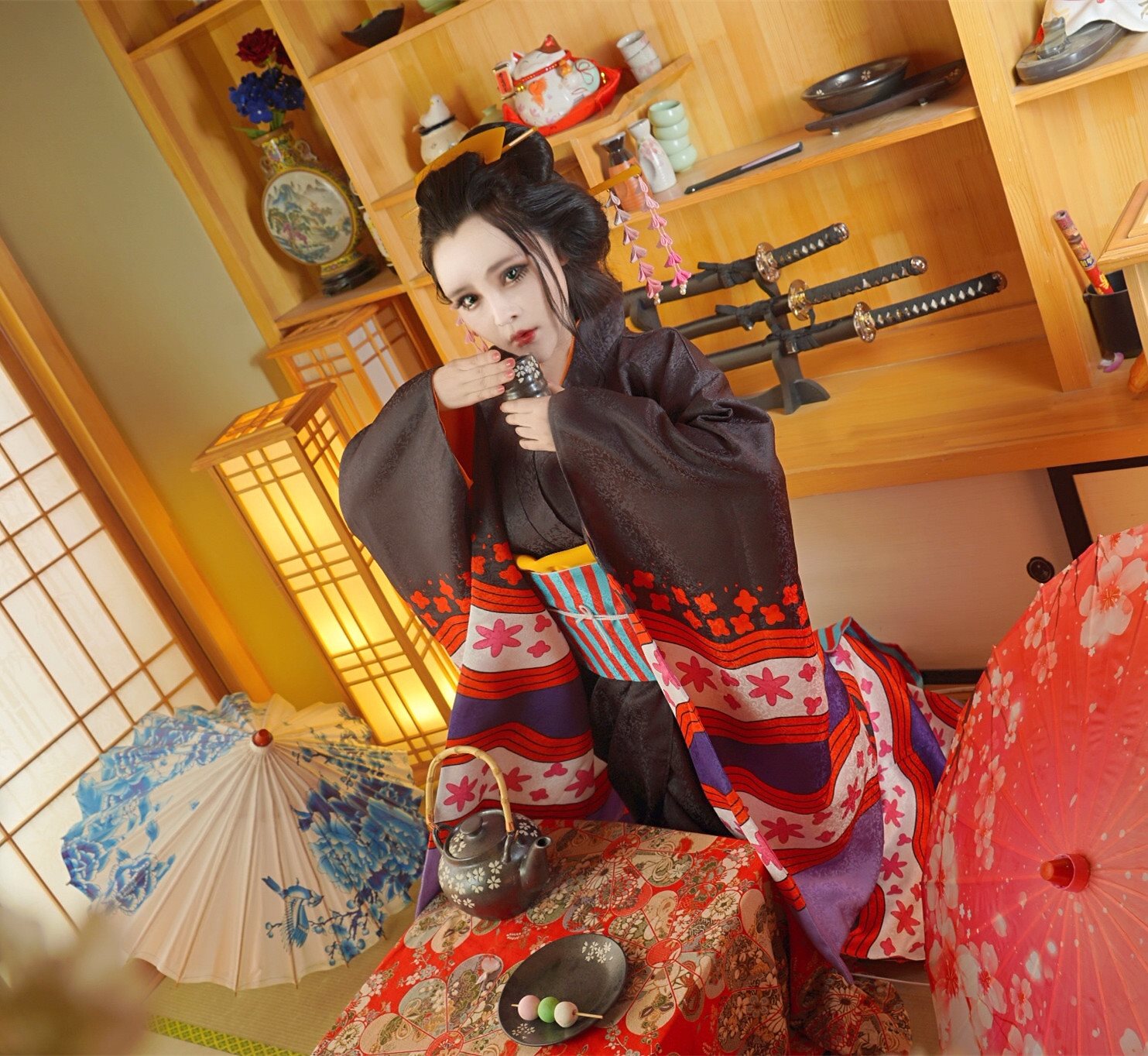 ONE PIECE ワンピース ワノ国 ニコロビン 風 コスプレ衣装 暗紋設計 コスチューム ハロウィン 変装 仮装