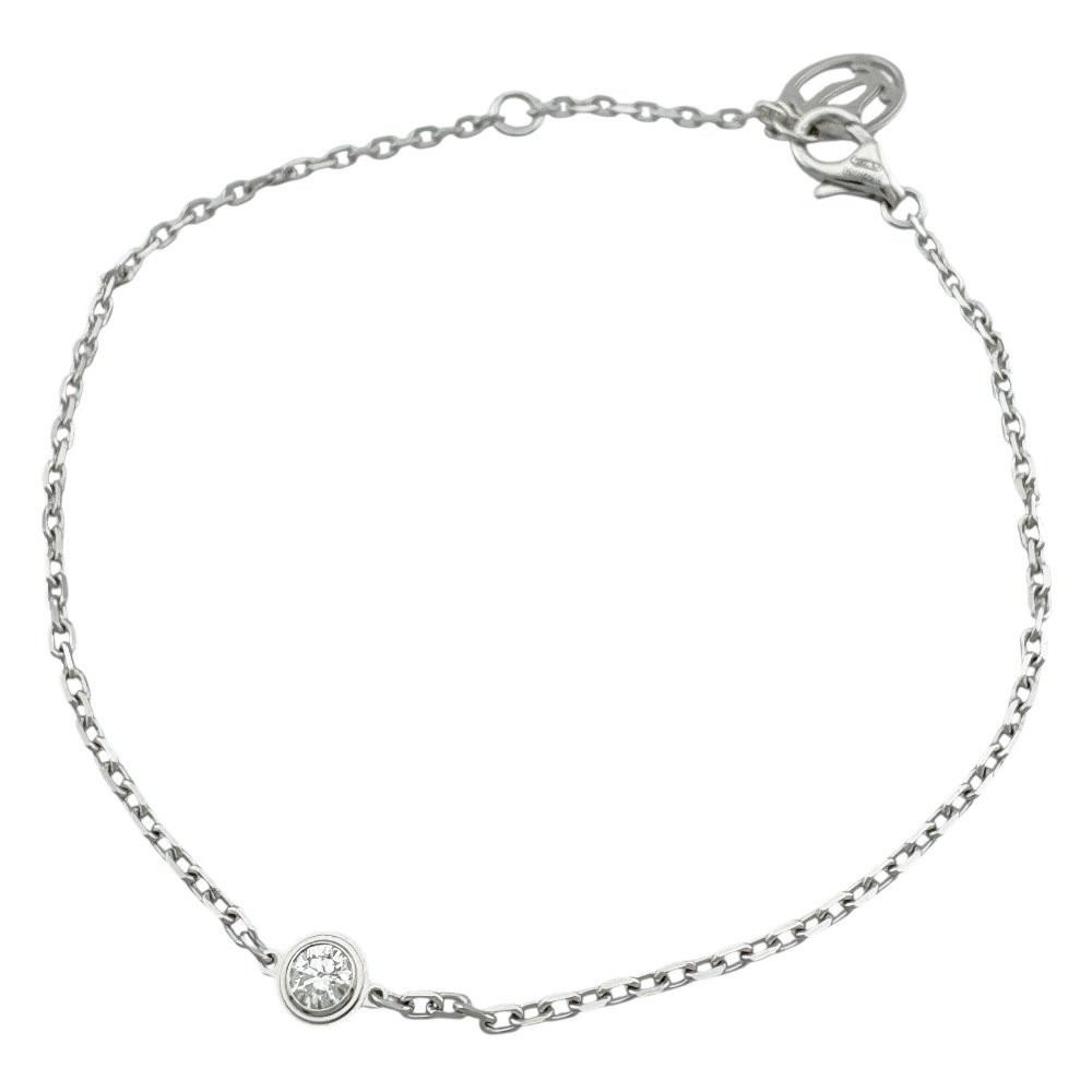 カルティエ ダムールディアマンレジェ 約0.09ct ブレスレット 18金 K18ホワイトゴールド ダイヤモンド CARTIER 中古 美品