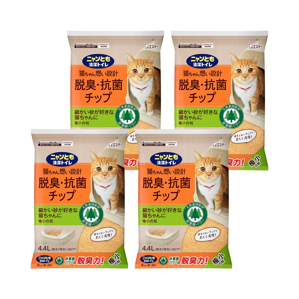 猫砂　ニャンとも清潔トイレ　脱臭・抗菌チップ　極小の粒　４．４ＬX４袋　ＣＲＣ30―14―60―20―00