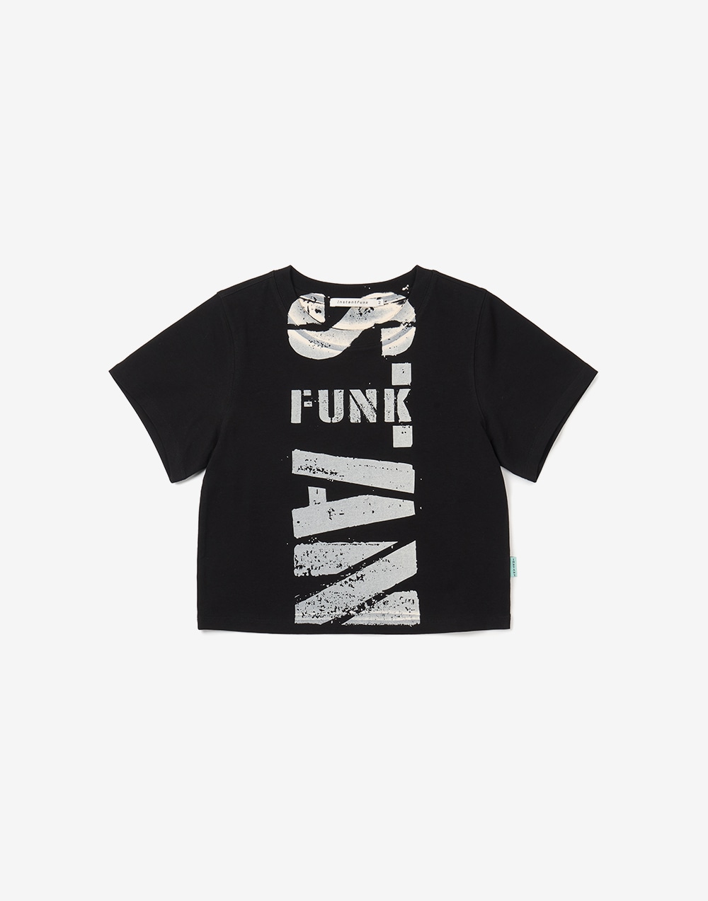 CROP VINTAGE LOGO T-SHIRT - BLACK
