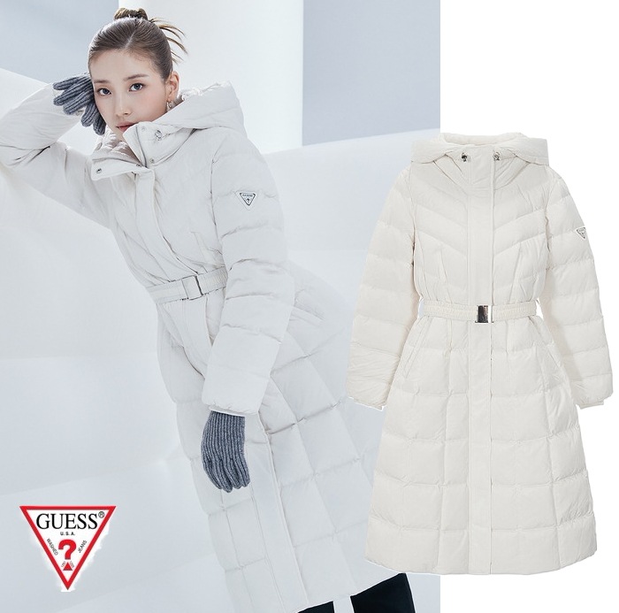 SUZY着用　ベルト付きダウン　韓国発　アイボリ