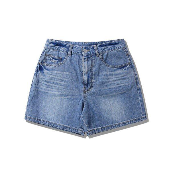 WOMEN キャット エンボスウォッシング ハーフデニムパンツ (JQ2DPF856ID) HFPT_SC