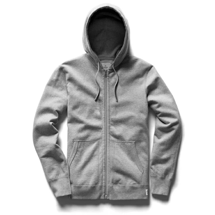 Lightweight Terry Full Zip Hoodie S HEATHER GREY #RC-3543
