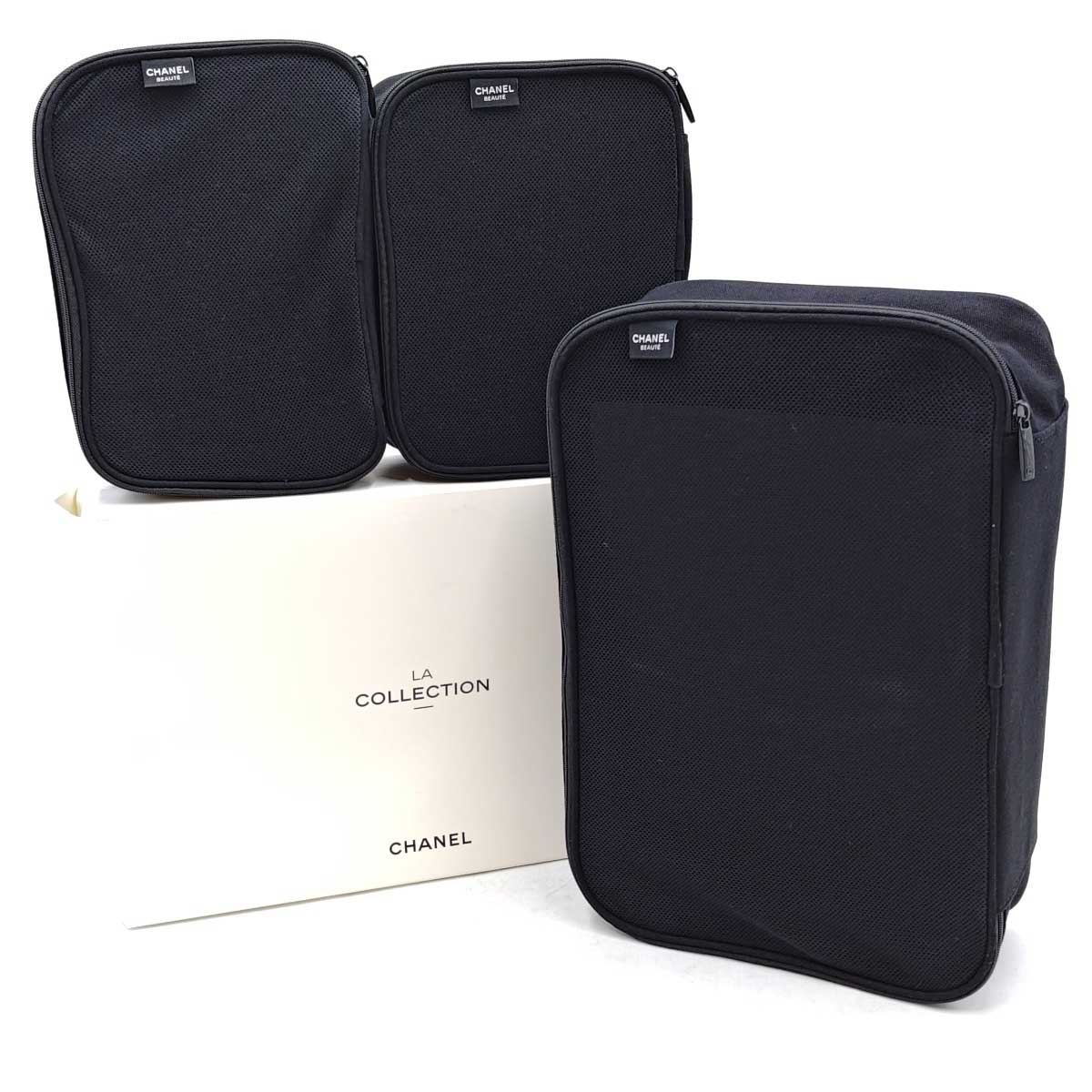 【中古・未使用品】シャネル LA COLLECTION ノベルティ トラベルオーガナイザー ブラック CHANEL