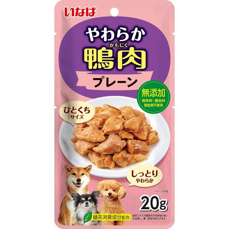 （まとめ買い）いなば やわらか鴨肉 プレーン 20g 犬用おやつ [x36]