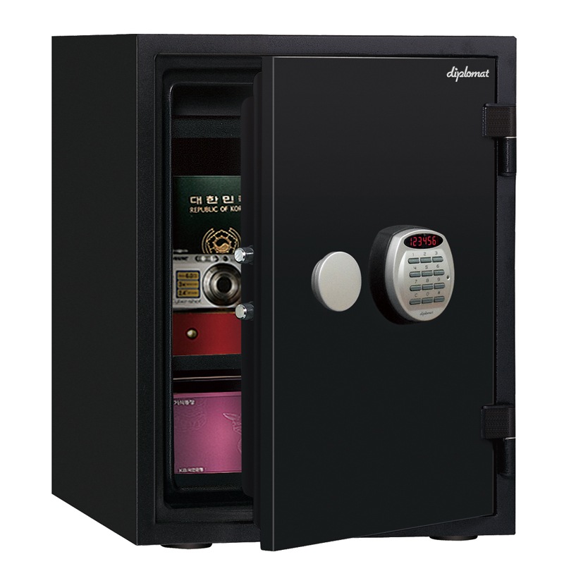 ディプロマットジャパン クリスタルシリーズ 耐火耐水デザイン金庫 A530R3WRBLACK ブラック A4対応 HOME SAFE家庭用耐火金庫 1時間耐火 容量36L