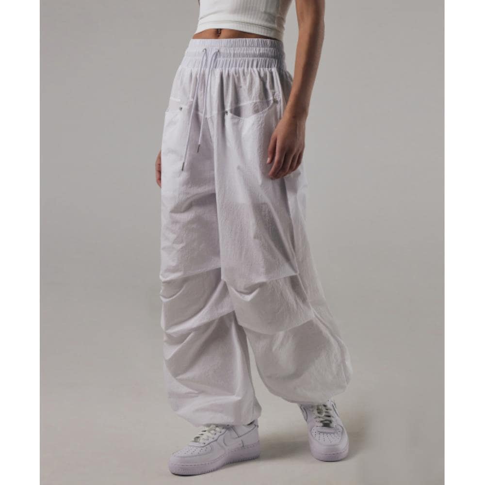 TREEMINGBIRD Round Rivet Nylon Setup Pants White TMB24