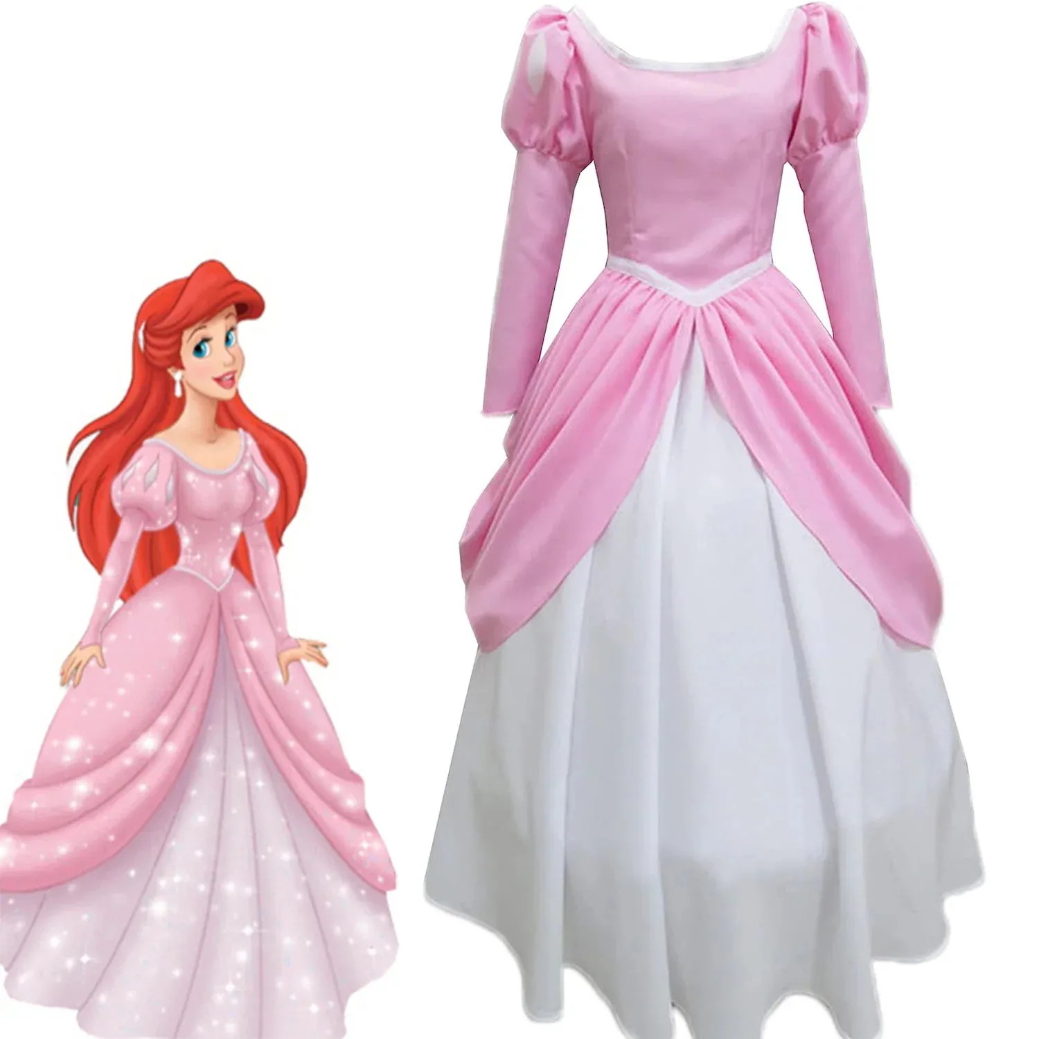 [即納 TikTok大人気] ア コスプレ衣装 コスチューム 大人 ドレス ワンピース 人魚姫 コスプレ衣装 ハロウィン 衣装 コスプレ クリスマス 文化祭 学園祭 仮装 演出服 ステージ服 アニメ