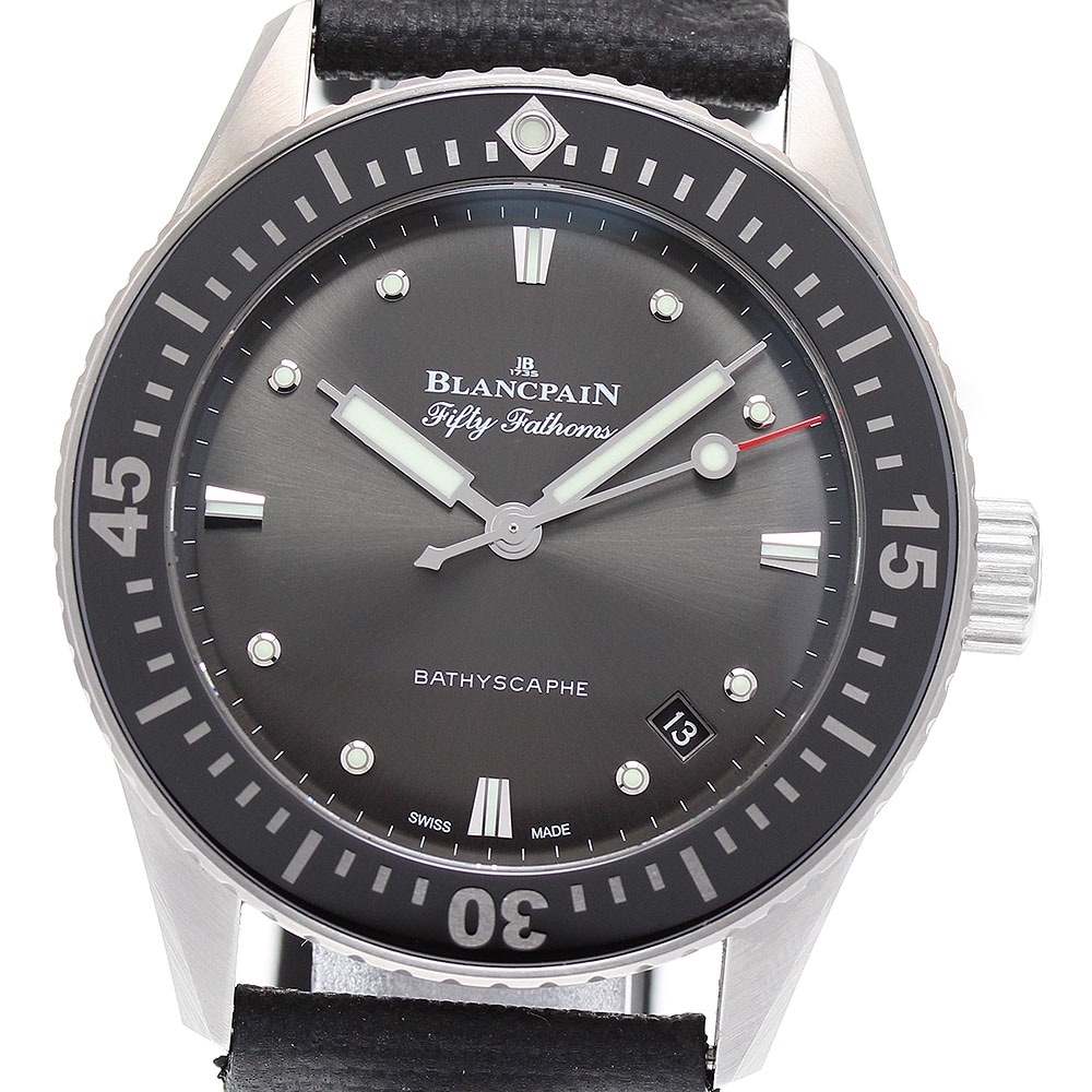 ブランパン Blancpain 5100B-1110-B52A フィフティ ファゾムス バチスカーフ デイト 自動巻き メンズ 良品 箱保証書付き_815954【中古】