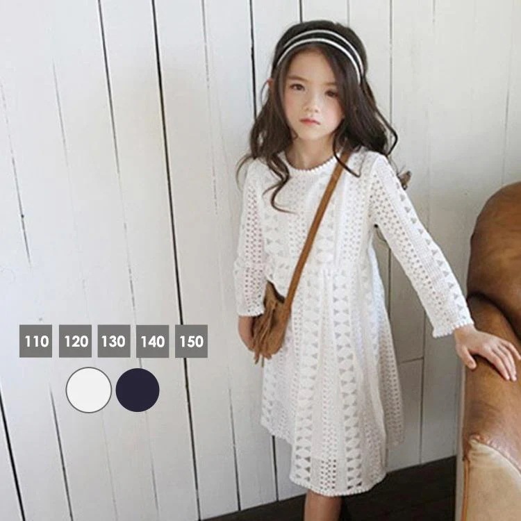 【2点購入で150OFF】品質良い!店舗お勧め! 子供服 女子 150 ワンピース ドレス カジュアル キッズ ピアノ 発表会 おしゃれ シンプル 衣装 白