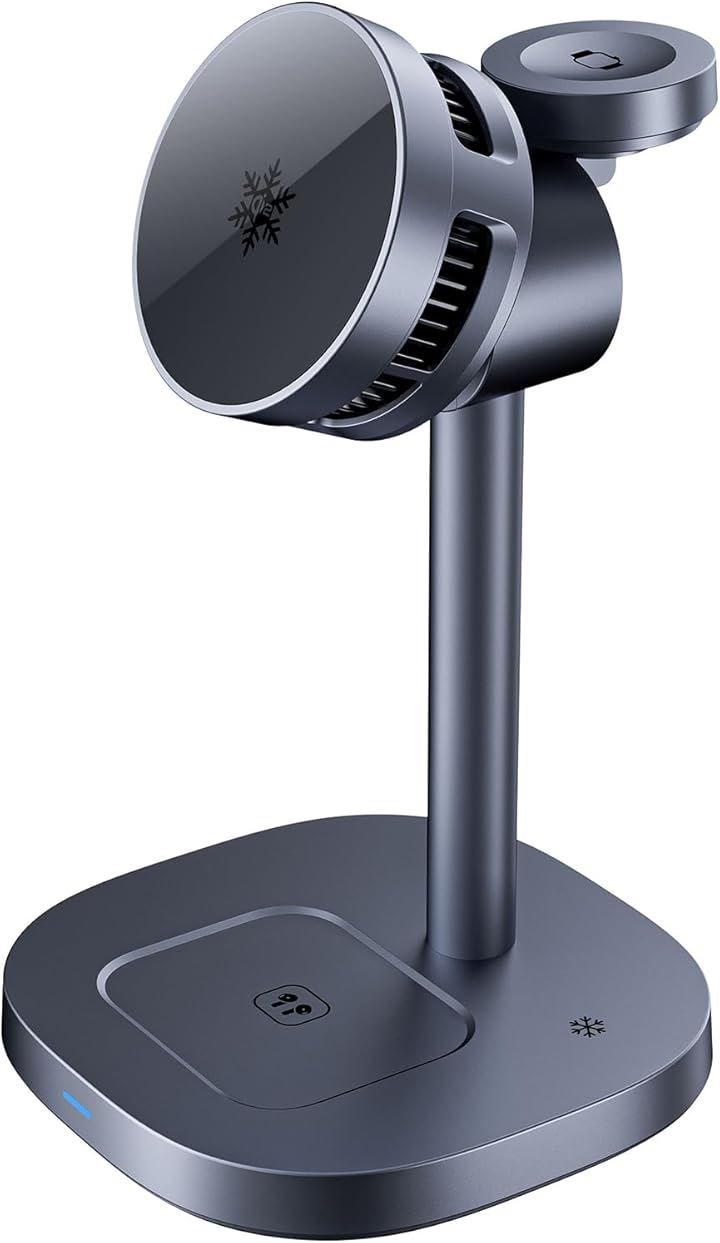 Ice MagChargerQi2 冷やす3-in-1 ワイヤレス給電ステーションQi2対応/MagSafe対応折りたたみ式 マグネット式 最大15W急速給電 iPhone Apple