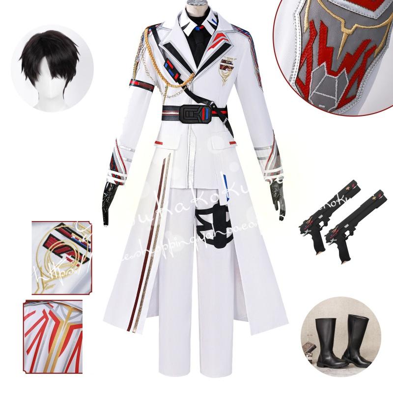 恋と深空 マヒル Caleb 遠空執艦官 ホワイト コスプレ衣装 ウィッグ 日常服 ハロウィン クリスマス 仮装 イベント 変装活動 祭り