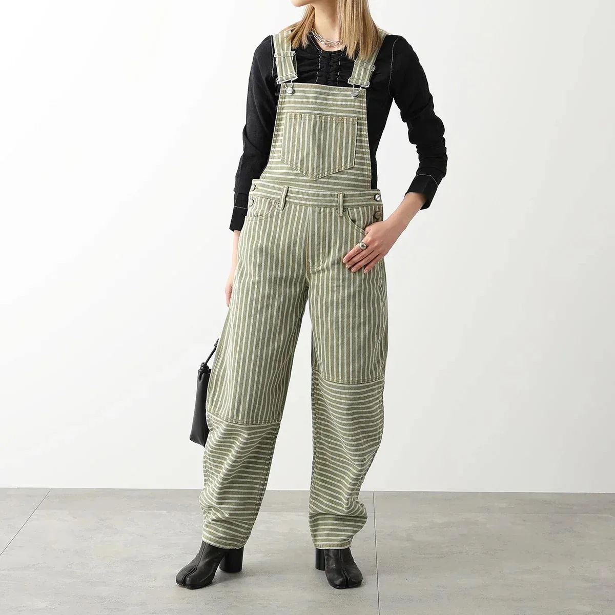 GANNI ガニー サロペット Stripe Denim Overalls J1106 6596 レディース ストライプ デニム オーバーオール オールインワン