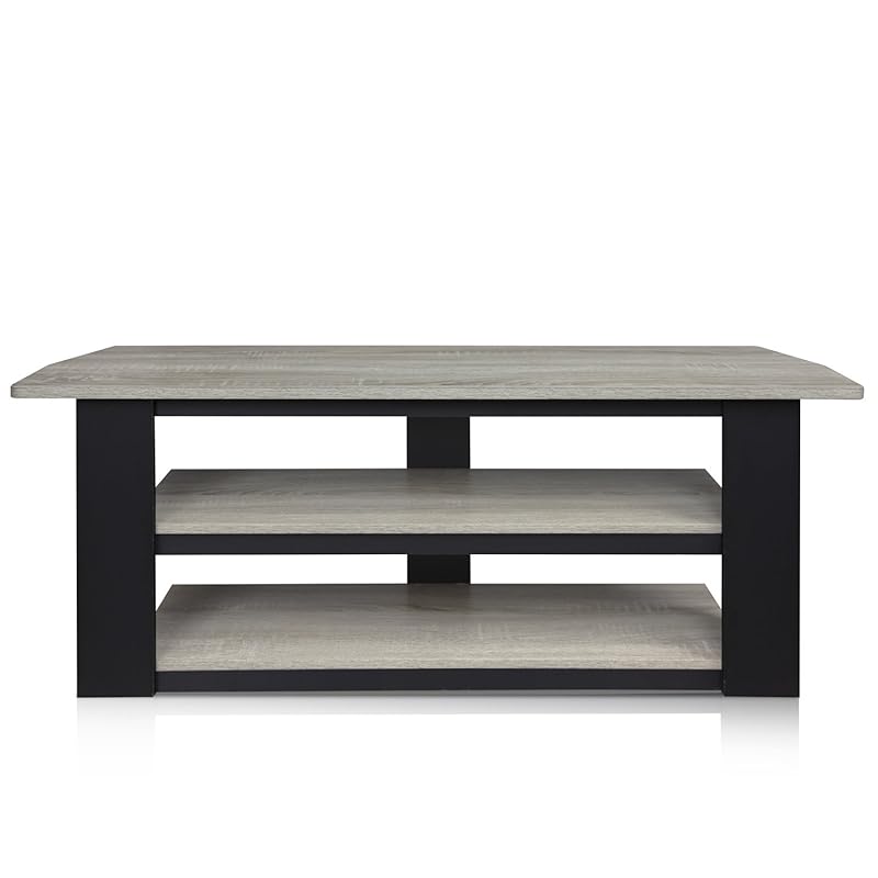 即納：フリノ(Furinno) パーソンズ(Parsons) テレビスタンド オークグレー/ブラック 50インチまで 7,043円