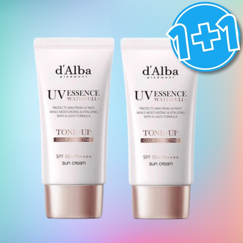 [ベース密着] ダルバ ピンク トーンアップ サンクリーム 50ml+50ml 密着感ベースケア 自然な血色感UVカット SPF入り 下地兼用