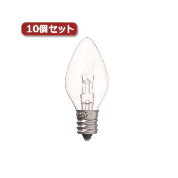 （まとめ）YAZAWA ローソク球 C7 E12 7W クリア10個セット C71207CX10(×3セット)