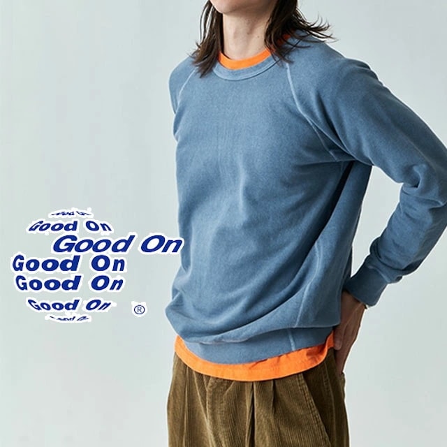 グッドオン ラグランクルースウェット メンズ GOBW-101 トレーナー トップス レディース クルーネック ユニセックス プルオーバー コットン カジュアル 長袖 裏毛 綿100％ ウェア アパレ