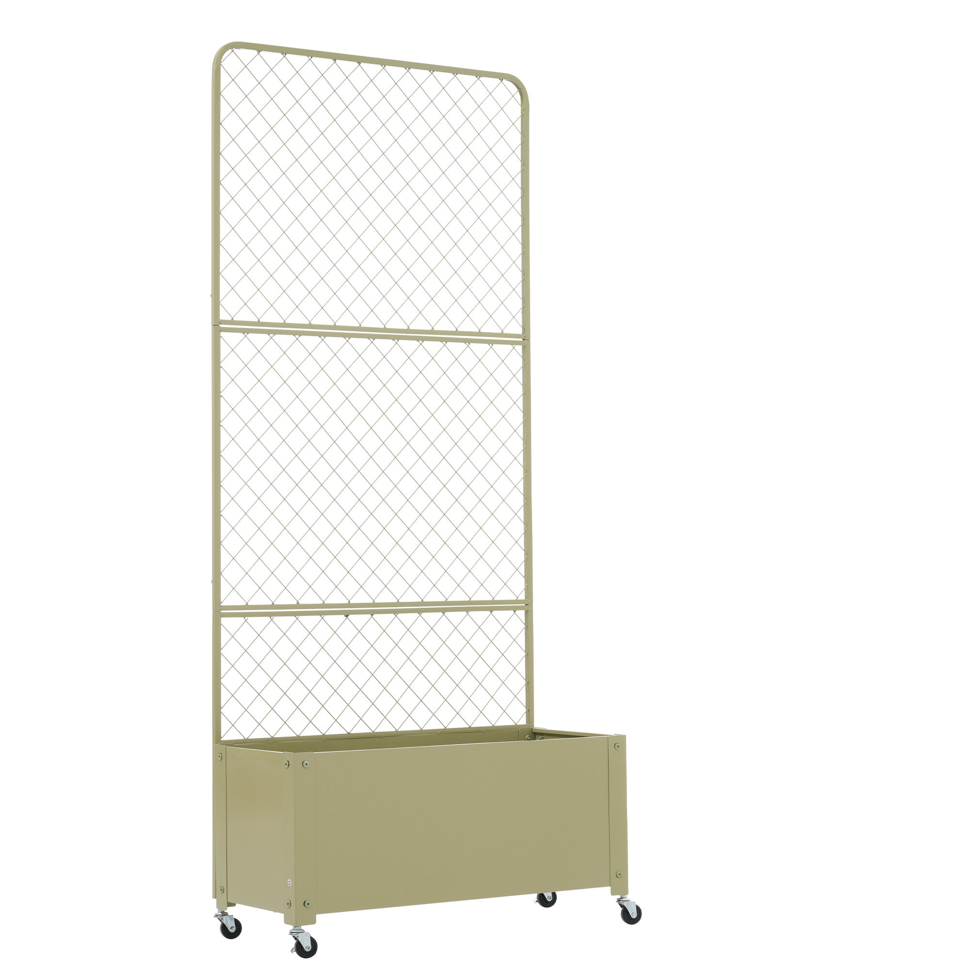 フェンス プランター付き 目隠し キャスター付き 簡単設置 電着塗装 L70×W30×H160cm 園芸用品 プランター ガーデンラティス プランターボックス 花壇フェンス ガーデニング 花立て 庭園