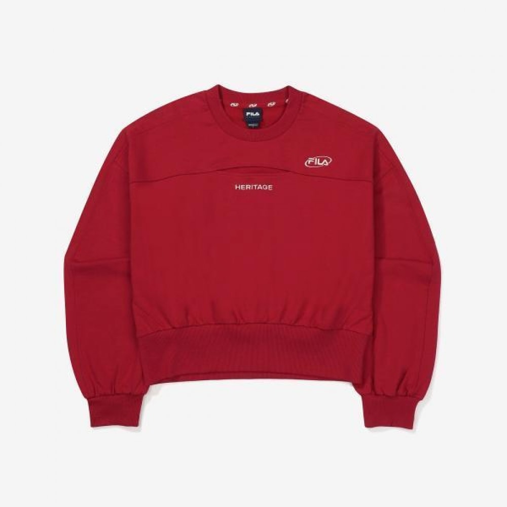 FILA フィラ 刺繍 コットン混合 カットアウト トレーナー