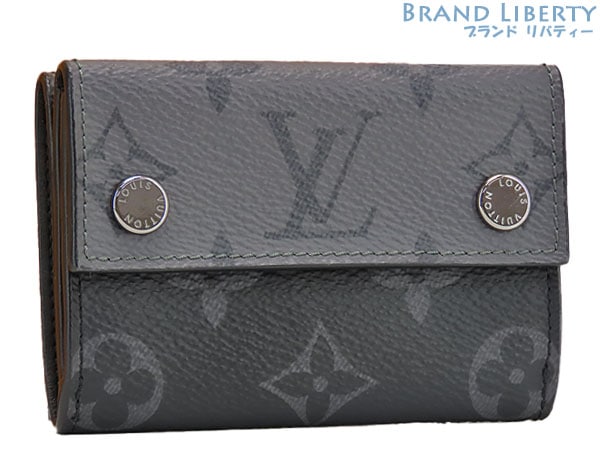 美品ルイヴィトンモノグラムエクリプスリバースディスカバリーコンパクトウォレット三つ折り財布コンパクト財布ブラックM45417