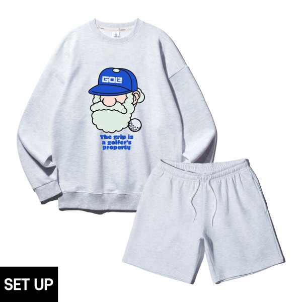 SET アルビンクロー マーティン ゴルフ グリップ オーバーフィット マンツーマンTシャツ コットン バンディング セーター 半ズボン セットアップ 9,235円