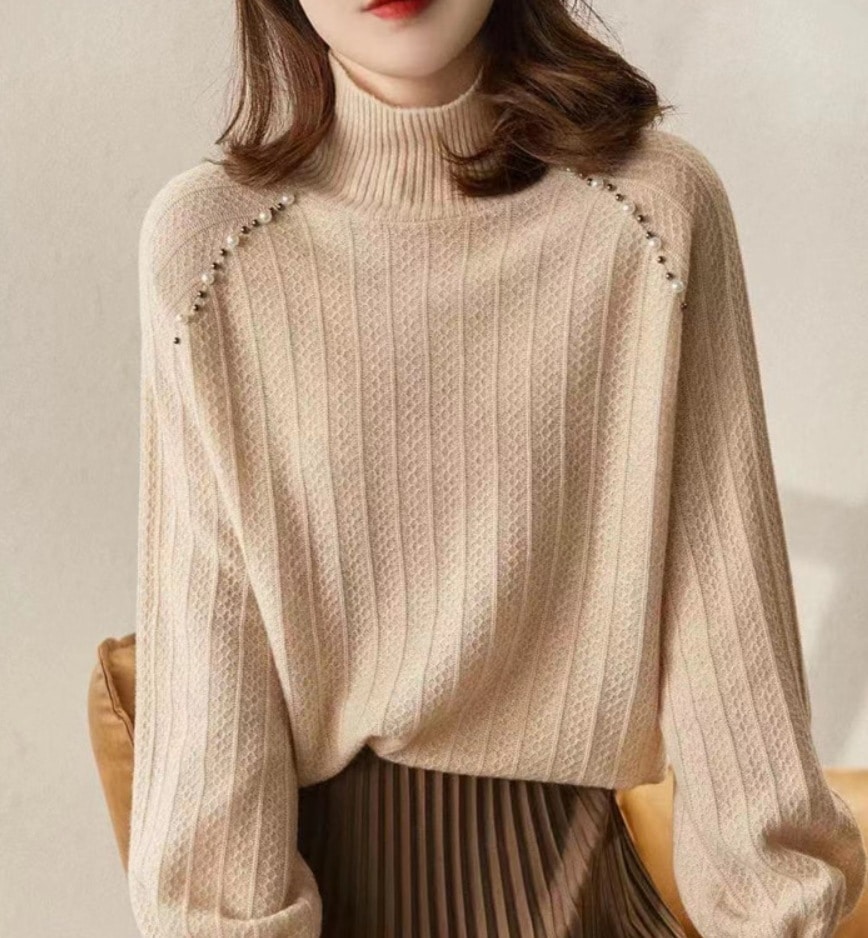 デート モテアイテム ニットソー 長袖 ハイネック ウール 可愛い きれいめ 上品 おしゃれ かっこいい 可愛い ラブリー キュート ガーリー クール モード系 セクシー エレガント 存在感