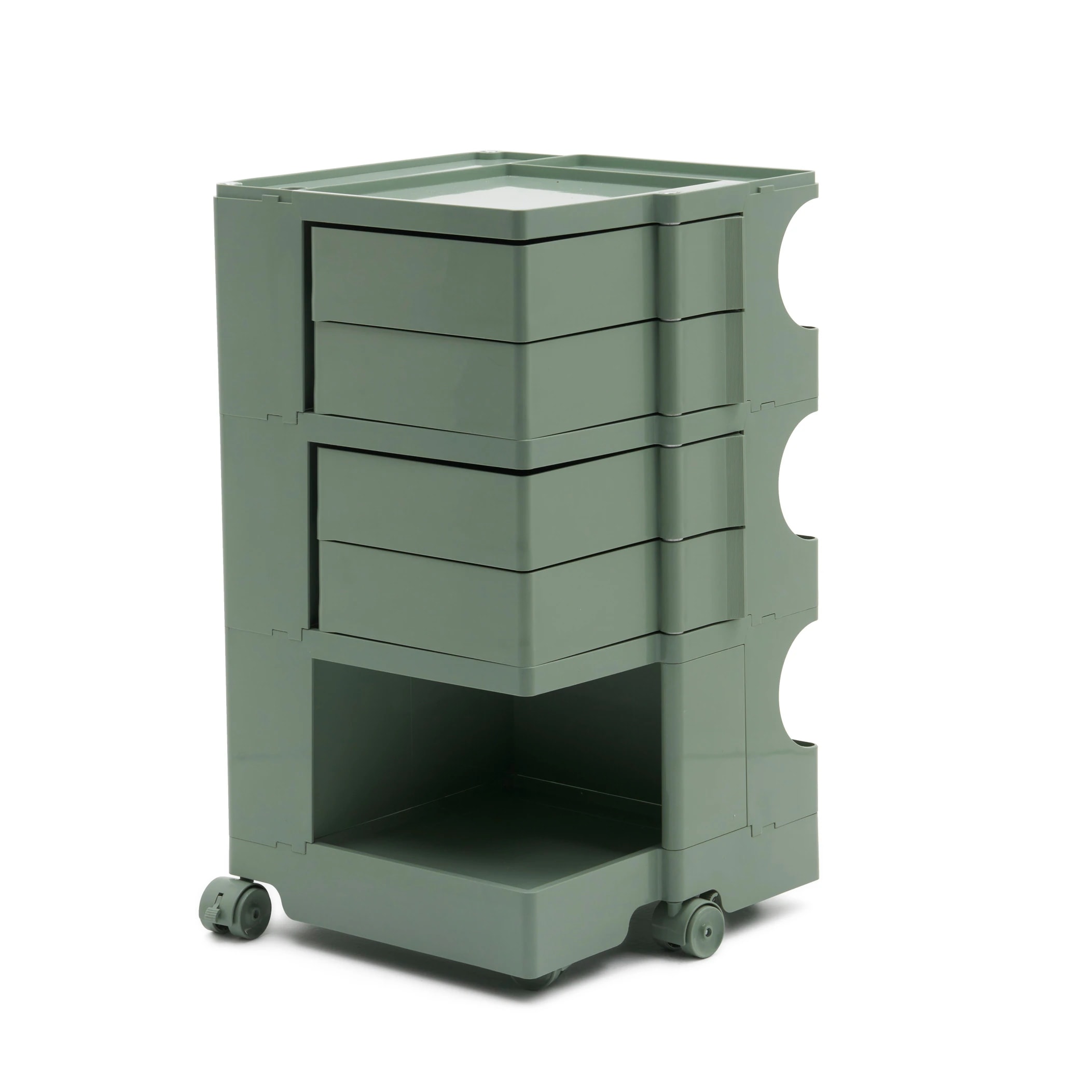 【フォググリーン・3段】収納ワゴン ボビーワゴン キャスター付き ブレーキ付き おしゃれ 3段トレイ キッチンワゴン 回転式 収納 ベビーワゴン キッチン収納 ラック サイドワゴン キッチン ドレッ