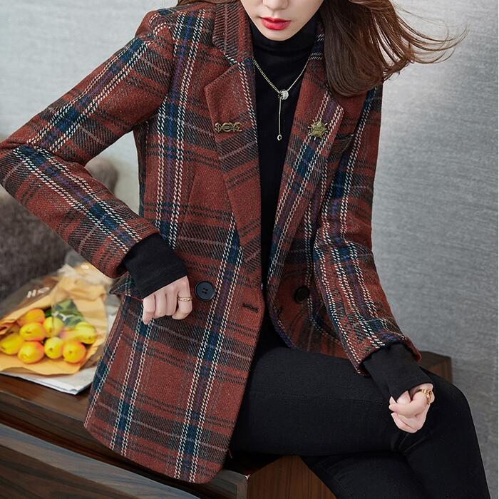 トラッド アウター コート ジャケット チェック テーラード レディース エレガント きれいめ カジュアル 大人 可愛い フェミニン おしゃれ かっこいい 体型カバー お呼ばれ 通勤 レッド 赤 春