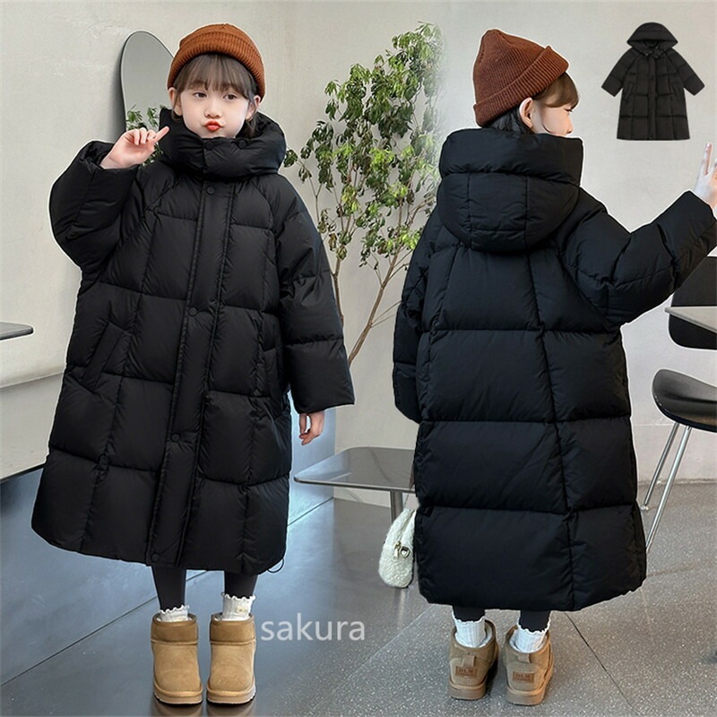 ベンチコート ジュニア 女の子 男の子 キッズ ロングコート ダウンコート おしゃれ 秋冬 アウター 130cm 140cm 150cm 160cm 170cm ジャケット 防寒 ブラック カ 5,121円