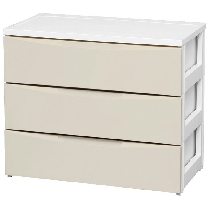 アイリスオーヤマ COD-723WI ワイドチェスト 3段(ホワイト/アイボリー) COD723WI