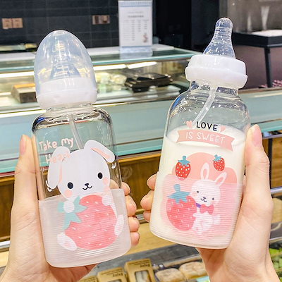 Qoo10 可愛かわいい大人の哺乳瓶吸盤韓国ガラスポ キッチン用品