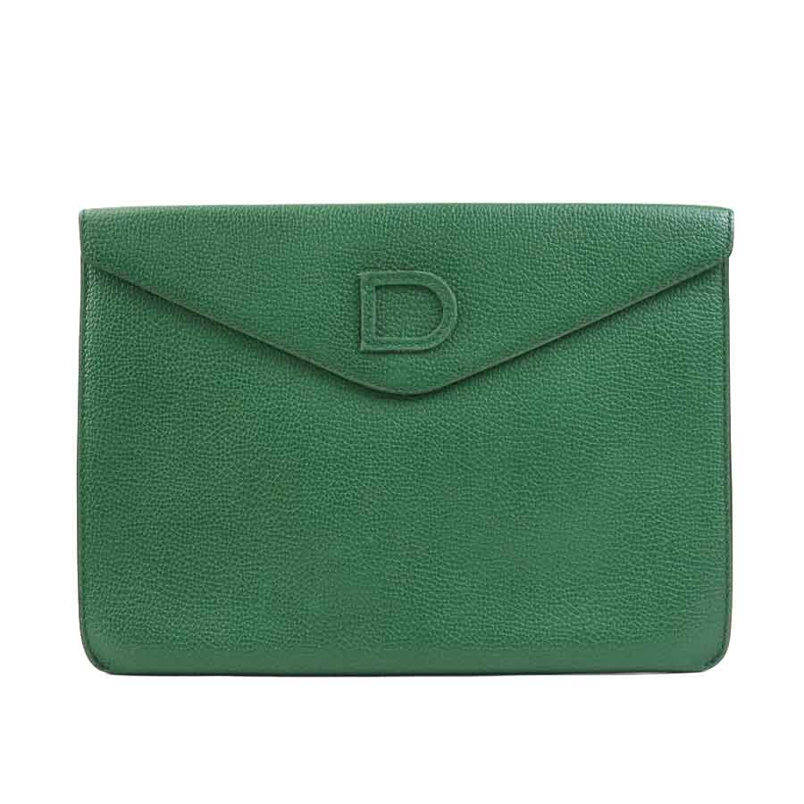 DELVAUX デルヴォー クラッチバッグ レターケース レザー グリーン ユニセックス 56179a
