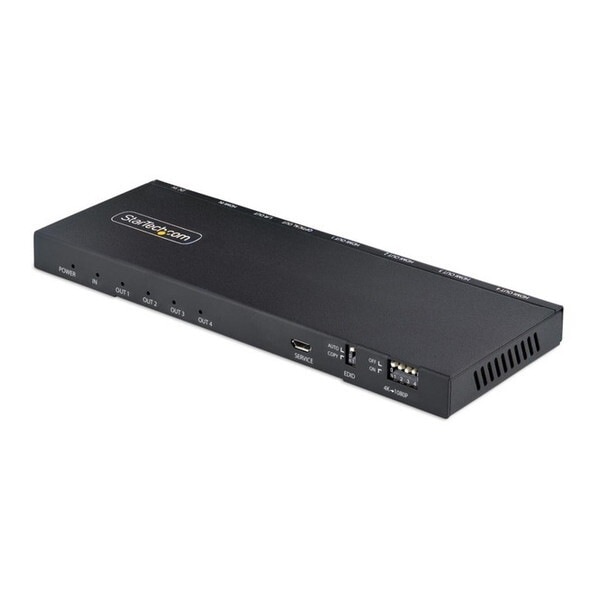 StarTech HDMI-SPLITTER-44K60S ビデオスプリッター 4K60Hz HDMI 2.0/1入力4出力/スケーラー内蔵/3.5mm & 光オーディオ/4画面同時出力 メーカー直送