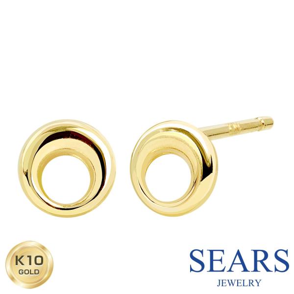 ピアス レディース K10 スタッドピアス サークル 丸 10金 スタッド 誕生日 プレゼント ピンクゴールド K10PG ギフト ジュエリー