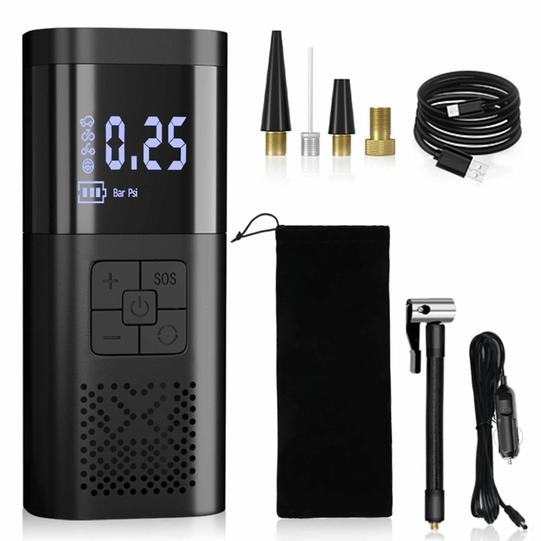 【2024年新モデル】車上電働インフューザー電働ポンプ空気圧縮机空気圧指定可自働停止換気機能7500mah大容量バッテリー可働電源LED照明ヘルプライト付きUSB充電操作が便利です自働車/