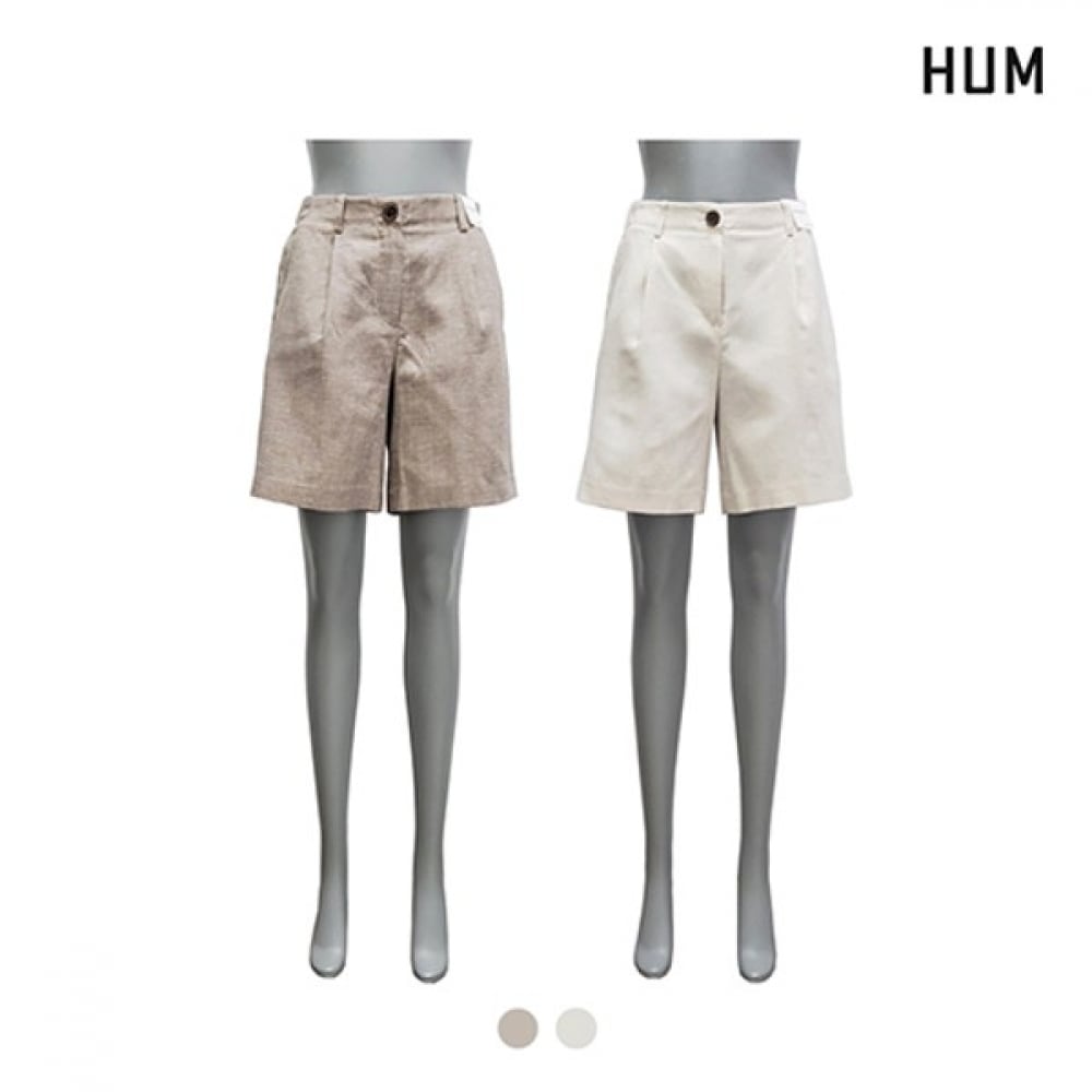 (HUM) 女性用リネンワイドフィットハーフパンツ_セットアップ (FHPECPH553M)