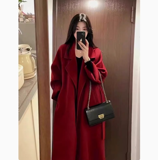 アウター レディース コート ロングコート トレンチコート ロング丈 ハイウエスト 膝下 海外 長袖 襟付き Vネック ゆったり 無地 定番 フォーマル エレガント きれいめ かわいい 大人女子