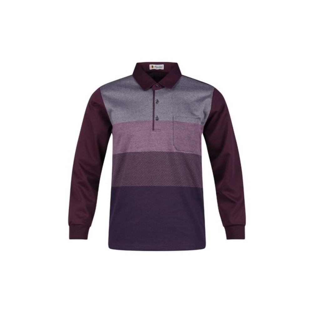 (ラックスゴルフ) ラックスゴルフニューエースメンズクラシックブロックカラー長袖ゴルフシャツ AE4A414