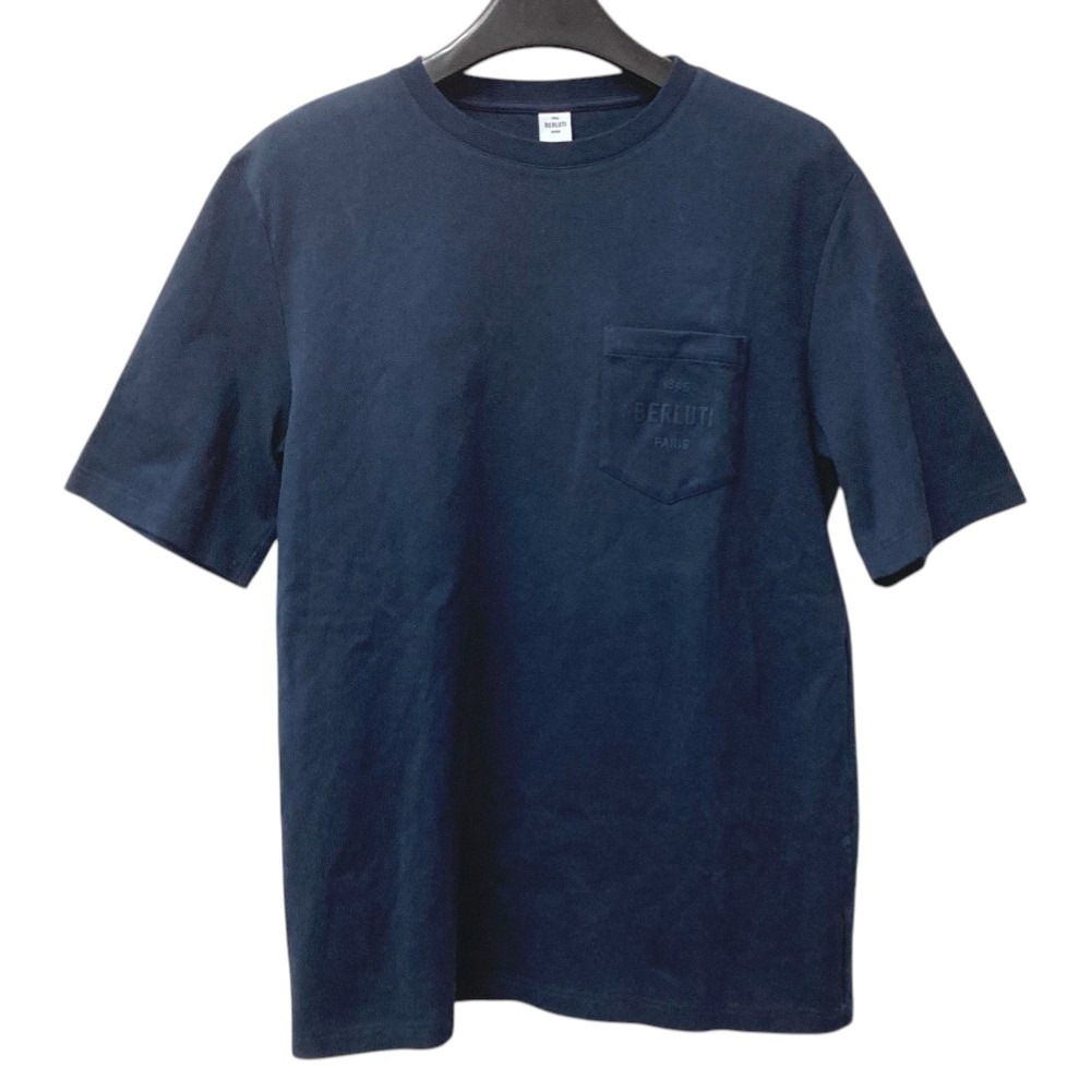 Berluti ベルルッティ 半袖Ｔシャツ ロゴ ポケット 半袖 アパレル トップス コットン ネイビー