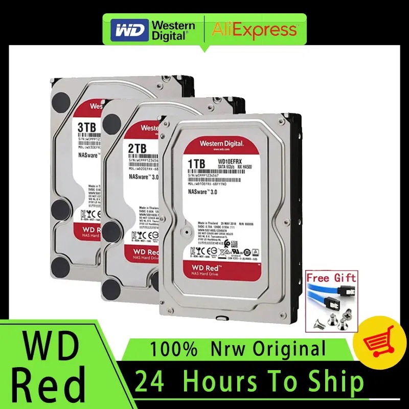 デスクトップ用の柔軟なデジタル内蔵ハードドライブ,wd red nas,4テラバイト,3テラバイト,3.5インチ,6GB,s,2テラバイト,1テラバイト,sata 64 MBキャッシュ,オリジナル