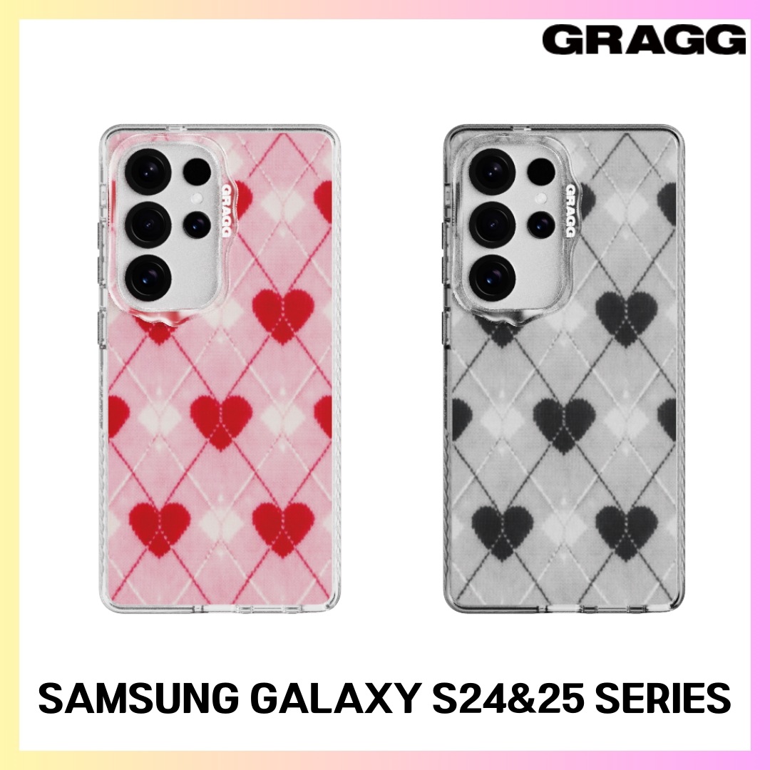 [GRAGG] MAGSAFE LAYERS FRAME CASE - TEXTURED HEART (2 Colors) SAMSUNG GALAXY S24&25 SERIES